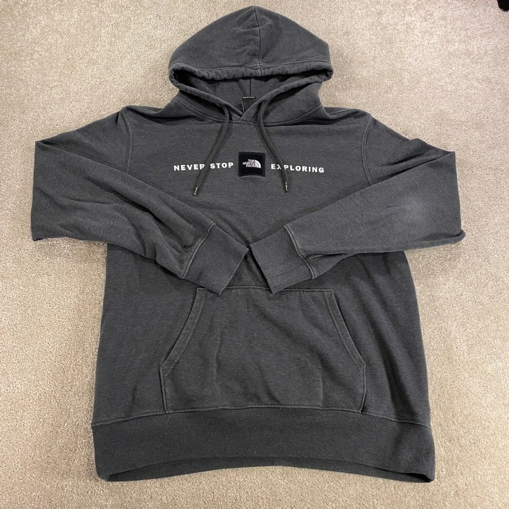 The‎ North Face Hoodie Mens Large Grey Never Stop Exploring Graphic Pullover